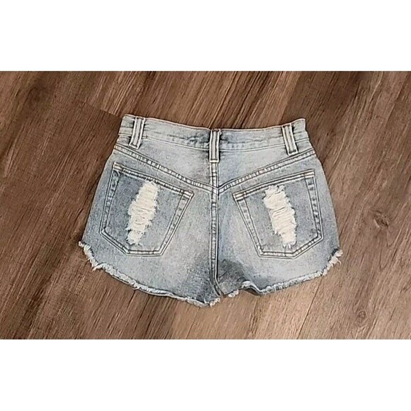 Minkpink Denim Shorts XS Juniors Distressed Womens Cut Offs - Picture 2 of 7